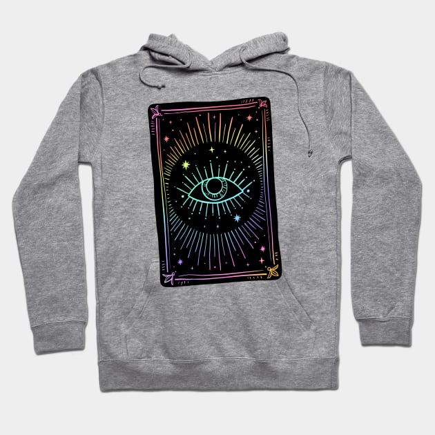 fortune-telling card with all seeing eye Hoodie by OccultOmaStore